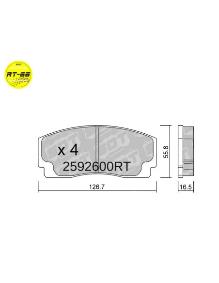 Racing RT66 brakepads Ford Escort mk2 Lancia Stratos Opel Ascona Renault 5 Maxi Turbo Gr.B VW Golf mk1