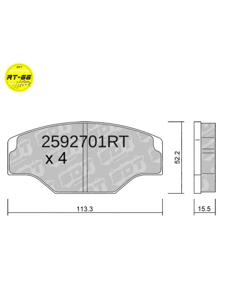 Front Racing brakepads RT66 for AP Lockheed Caterham Ford Escort mk1 mk2