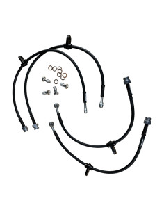 Juego de 4 latiguillos metálicos SDT OEM+ Toyota Yaris GR 1.6 Turbo (GXPA16)