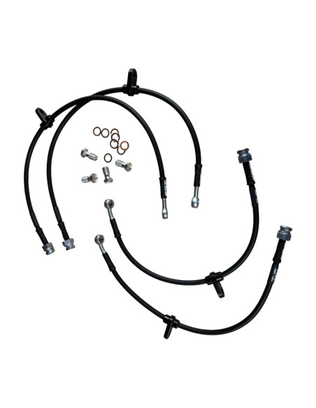 Juego de 4 latiguillos metálicos SDT OEM+ Toyota Yaris GR 1.6 Turbo (GXPA16)
