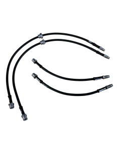 Juego de 4 latiguillos metálicos SDT OEM+ para BMW M2 F87 M3 F80 M4 F83 (Pinza Brembo azul de 4 pistones)