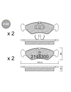 PASTILLAS DE FRENO DELANTERAS HIGH PERFORMANCE S50 FORD COURIER FIESTA MK3