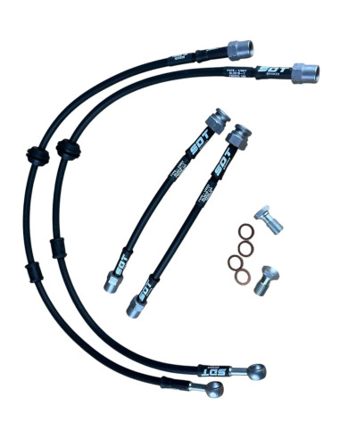 Juego de 4 latiguillos metálicos SDT OEM+ para Renault Megane Mk2 RS