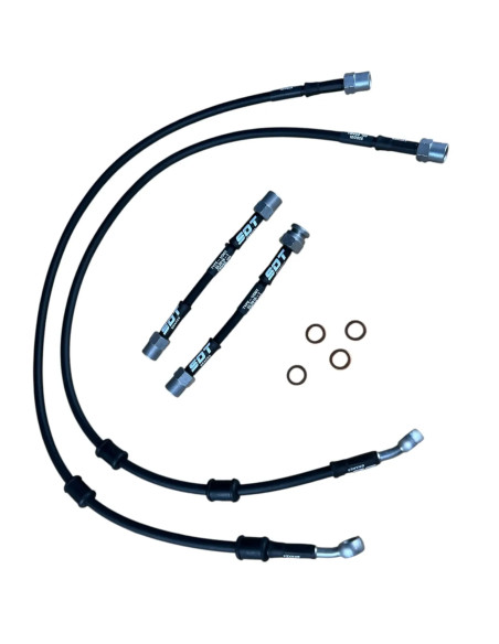 Juego de 4 latiguillos metálicos SDT OEM+ para Renault Megane Mk3 RS