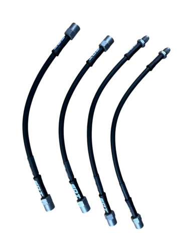 Set of 4 SDT OEM+ stainless steel braided brake hoses for Renault 5 GT Turbo
