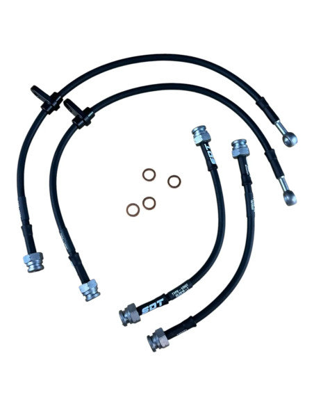 Juego de 4 latiguillos metálicos SDT OEM+ para Citroen C1 / Peugeot 107 / Toyota Aygo