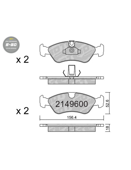 FRONT HIGH PERFORMANCE BRAKEPADS S50 OPEL ASTRA F CALIBRA KADETT VECTRA