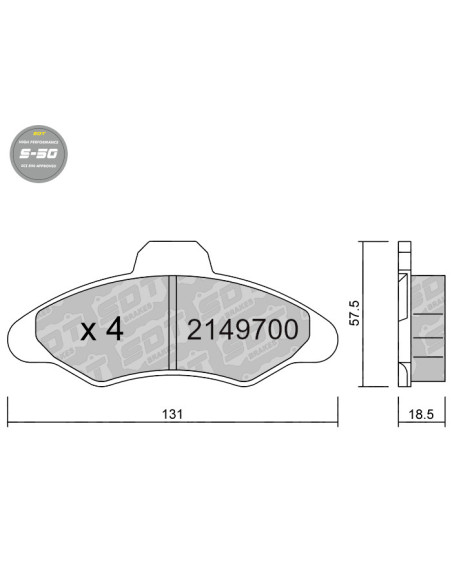 FRONT HIGH PERFORMANCE BRAKEPADS S50 FORD ESCORT ORION