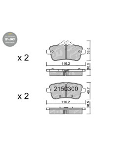 PASTILLAS DE FRENO TRASERAS HIGH PERFORMANCE S50 MERCEDES BENZ 45 AMG CLASE A 176 CLA C117 X117 GL X166 GLA X156 ML 166 SLK 172