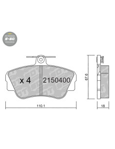 PASTILLAS DE FRENO DELANTERAS HIGH PERFORMANCE S50 VOLVO 440 460 480