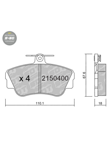 FRONT HIGH PERFORMANCE BRAKEPADS S50 VOLVO 440 460 480