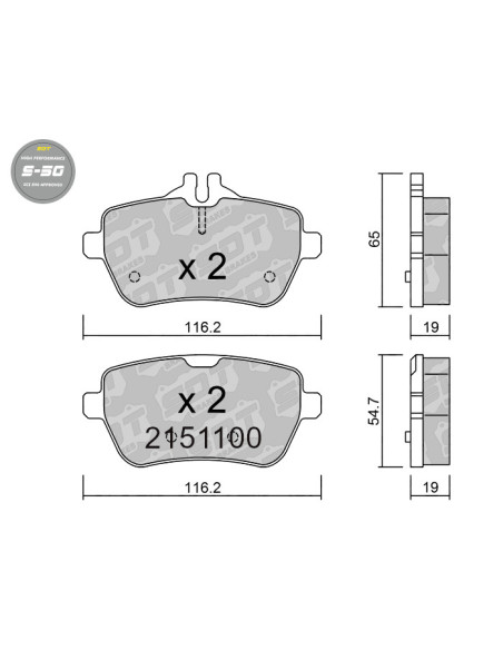 PASTILLAS DE FRENO TRASERAS HIGH PERFORMANCE S50 MERCEDES BENZ CLASE S 222 SL 231