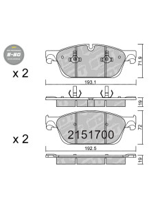PASTILLAS DE FRENO DELANTERAS HIGH PERFORMANCE S50 MERCEDES BENZ GL X166 ML 166