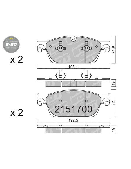 FRONT HIGH PERFORMANCE BRAKEPADS S50 MERCEDES BENZ GL X166 ML 166
