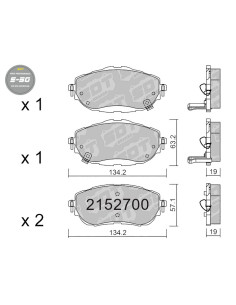 PASTILLAS DE FRENO DELANTERAS HIGH PERFORMANCE S50 TOYOTA AURIS
