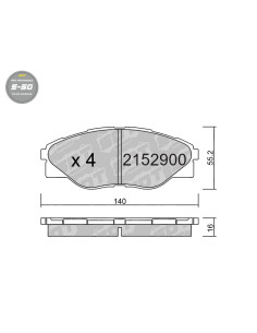 PASTILLAS DE FRENO DELANTERAS HIGH PERFORMANCE S50 TOYOTA HI-LUX (2008-2015) PICK UP