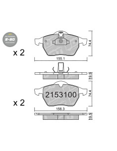 FRONT HIGH PERFORMANCE BRAKEPADS S50 OPEL CALIBRA VECTRA B SAAB 900 II
