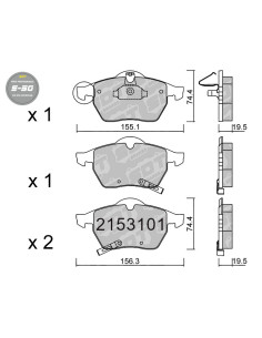 PASTILLAS DE FRENO DELANTERAS HIGH PERFORMANCE S50 SAAB 9-3 YS3D 9-5 YS3E