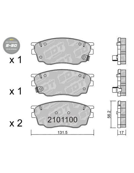 FRONT HIGH PERFORMANCE BRAKEPADS S50 MAZDA 6 GG GY
