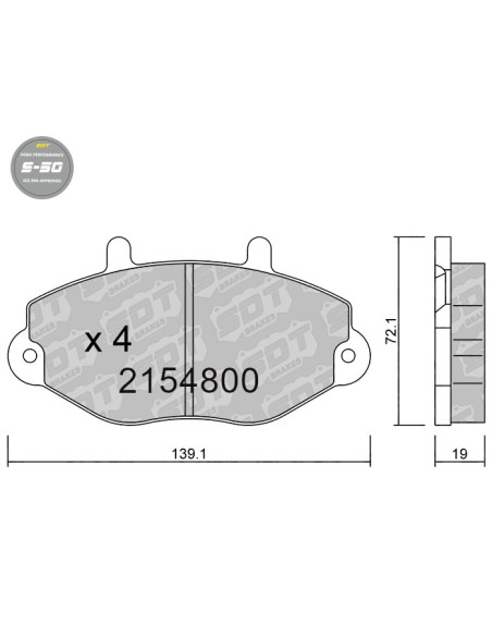 PASTILLAS DE FRENO DELANTERAS HIGH PERFORMANCE S50 FORD TRANSIT