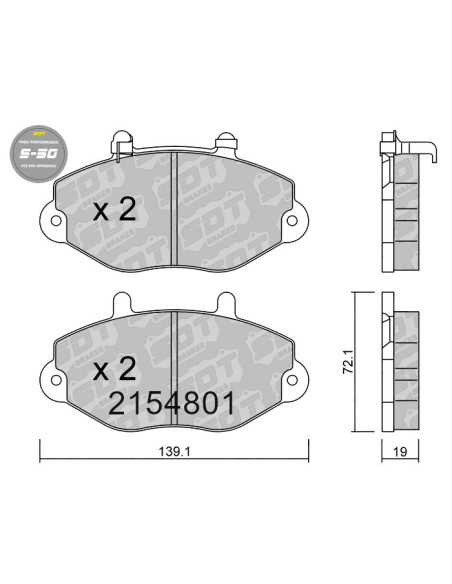 PASTILLAS DE FRENO DELANTERAS HIGH PERFORMANCE S50 FORD TRANSIT