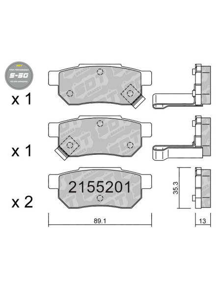 PASTILLAS DE FRENO TRASERAS HIGH PERFORMANCE S50 HONDA CIVIC ED EE MC MB PRELUDE BA MG ZR ZS ROVER 25 45 STREETWISE