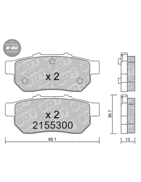 PASTILLAS DE FRENO TRASERAS HIGH PERFORMANCE S50 HONDA CIVIC CRX EG EH CIVIC EG5 EG6 EG9 EK4 EK9