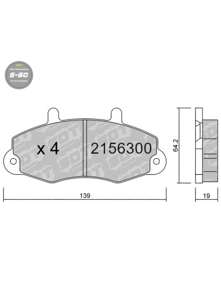 PASTILLAS DE FRENO DELANTERAS HIGH PERFORMANCE S50 FORD TRANSIT