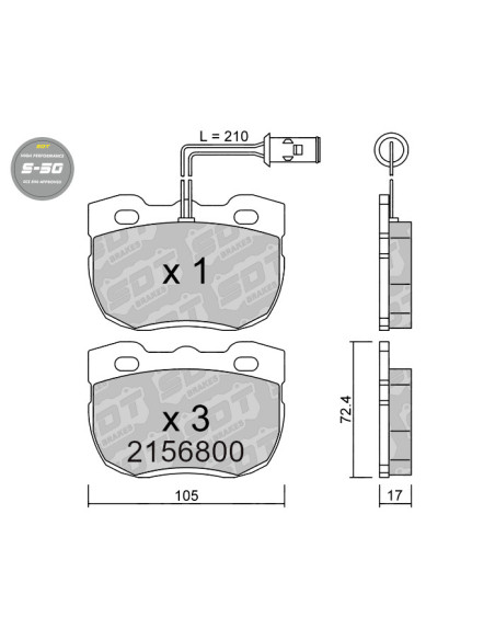 FRONT HIGH PERFORMANCE BRAKEPADS S50 LAND ROVER DISCOVERY RANGE ROVER OFF-ROAD