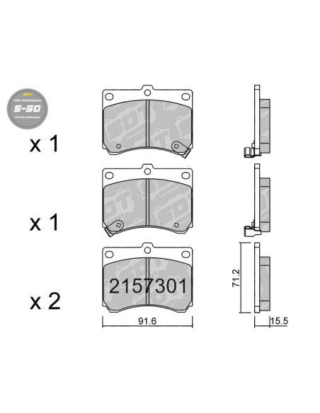 PASTILLAS DE FRENO DELANTERAS HIGH PERFORMANCE S50 MAZDA 323 BG BA MX3 MERCURY TRACER