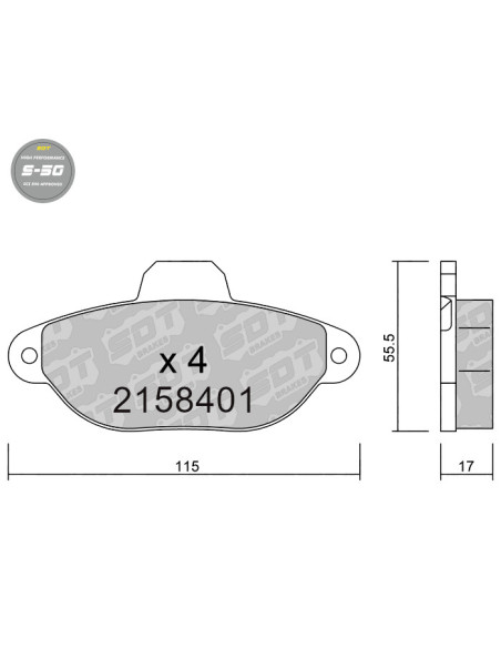 PASTILLAS DE FRENO DELANTERAS HIGH PERFORMANCE S50 FIAT PANDA PUNTO 176 188 199 SEICENTO LANCIA Y