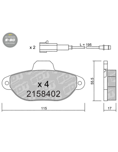 FRONT HIGH PERFORMANCE BRAKEPADS S50 FIAT 500 500C FORD KA II