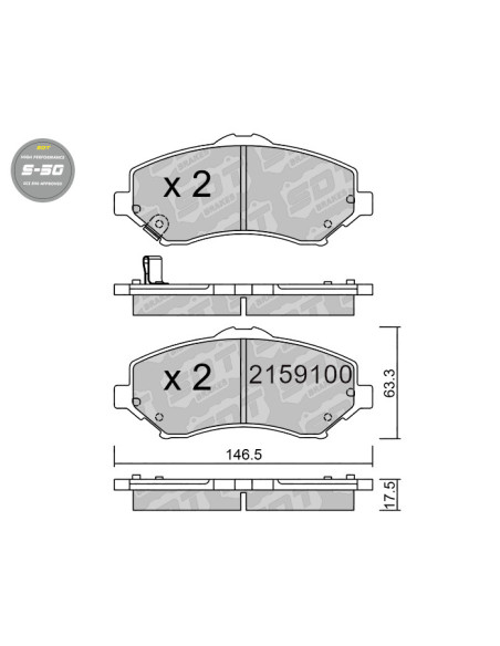 PASTILLAS DE FRENO DELANTERAS HIGH PERFORMANCE S50 DODGE NITRO JEEP CHEROKEE KK WRANGLER