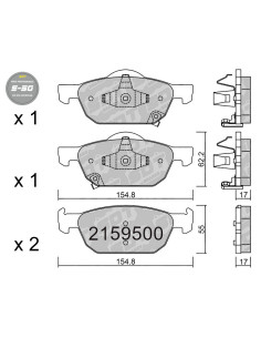 PASTILLAS DE FRENO DELANTERAS HIGH PERFORMANCE S50 HONDA ACCORD VIII CU