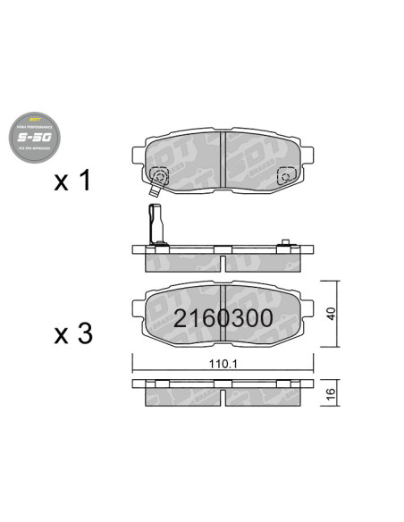 PASTILLAS DE FRENO TRASERAS HIGH PERFORMANCE S50 SUBARU BRZ OUBACK TRIBECA TOYOTA GT86