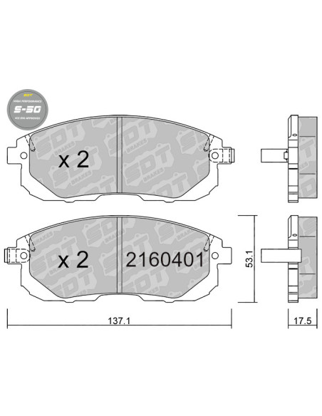 FRONT HIGH PERFORMANCE BRAKEPADS S50 NISSAN ALTIMA CUBE Z12 JUKE F15 TIIDA