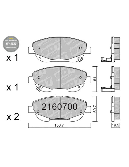 FRONT HIGH PERFORMANCE BRAKEPADS S50 TOYOTA AVENSIS T27 VERSO
