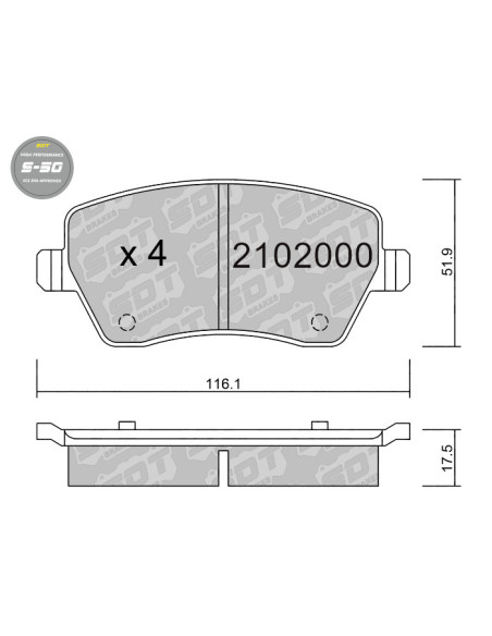 PASTILLAS DE FRENO DELANTERAS HIGH PERFORMANCE S50 DACIA DUSTER LOGAN NISSAN MICRA K12 RENAULT CLIO MK3 MK4 ZOE