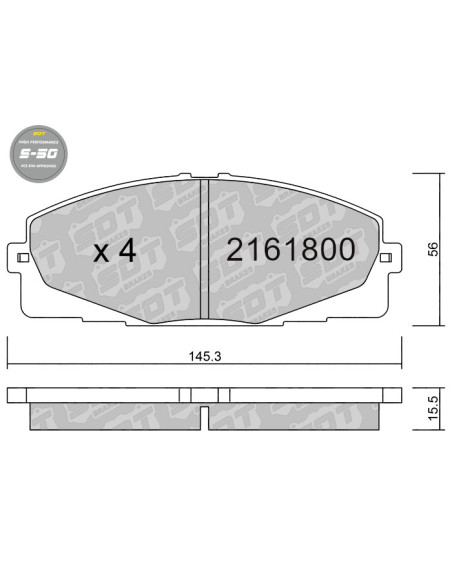 FRONT HIGH PERFORMANCE BRAKEPADS S50 TOYOTA HI-ACE IV V