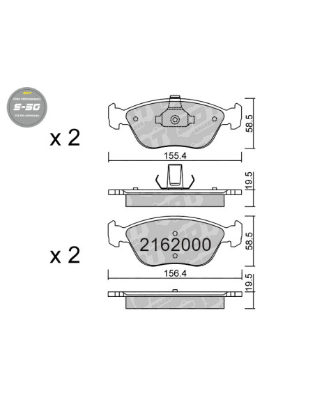 FRONT HIGH PERFORMANCE BRAKEPADS S50 VOLVO C70 V70 16" WHEELS OEM