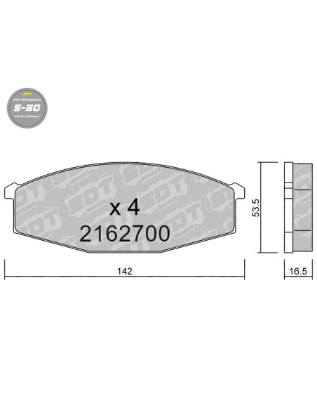 PASTILLAS DE FRENO DELANTERAS HIGH PERFORMANCE S50 NISSAN PATROL 160 PATROL GR Y60 OFF-ROAD