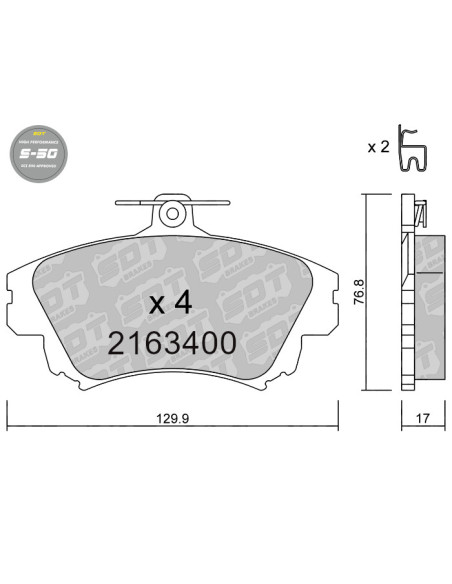 PASTILLAS DE FRENO DELANTERAS HIGH PERFORMANCE S50 MITSUBISHI CARISMA COLT CZT VOLVO S40 V40