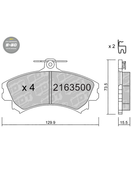 PASTILLAS DE FRENO DELANTERAS HIGH PERFORMANCE S50 MITSUBISHI CARISMA SPACE STAR VOLVO V40