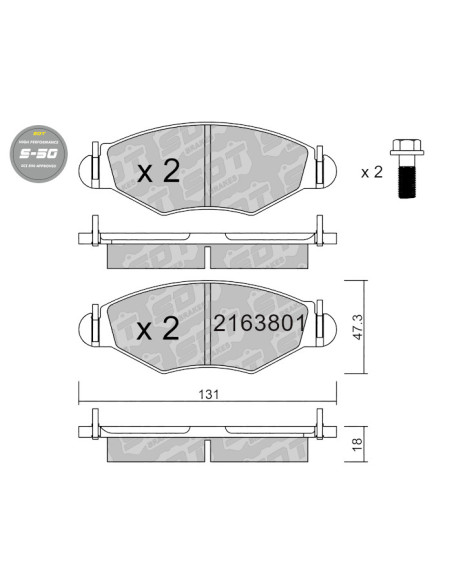 PASTILLAS DE FRENO DELANTERAS HIGH PERFORMANCE S50 PEUGEOT 206 206+