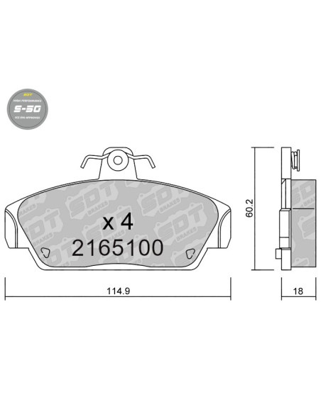 PASTILLAS DE FRENO DELANTERAS HIGH PERFORMANCE S50 MG MGF TF ROVER 100