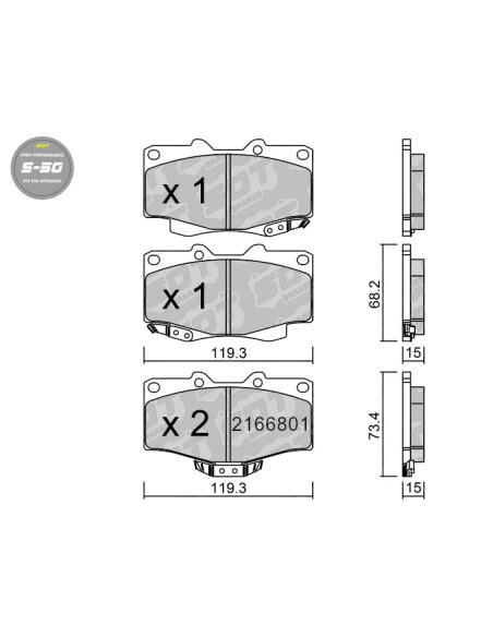 PASTILLAS DE FRENO DELANTERAS HIGH PERFORMANCE S50 TOYOTA 4 RUNNER HI LUX LAND CRUISER J7 J9 KDJ90 KDJ95 VW PICK-UP