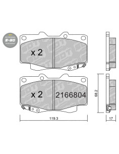 PASTILLAS DE FRENO DELANTERAS HIGH PERFORMANCE S50 TOYOTA FORTUNER SW4 HI-LUX