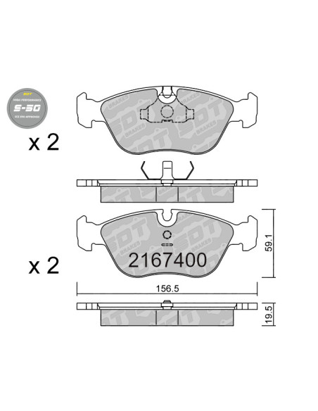FRONT HIGH PERFORMANCE BRAKEPADS S50 VOLVO 850 C70 C70 V70