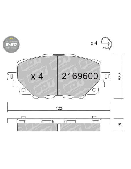 FRONT HIGH PERFORMANCE BRAKEPADS S50 ABARTH 124 FIAT 124 MK2 MAZDA MX5 ND