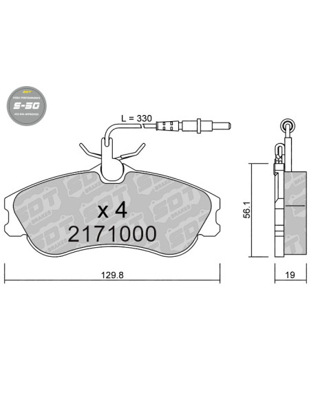 PASTILLAS DE FRENO DELANTERAS HIGH PERFORMANCE S50 CITROEN BERLINGO XSARA PEUGEOT 306 PARTNER